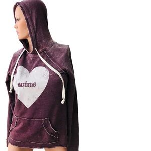 NWT GRAYSON THREADS Deconstructed WINE Hoodie TOP Size XS